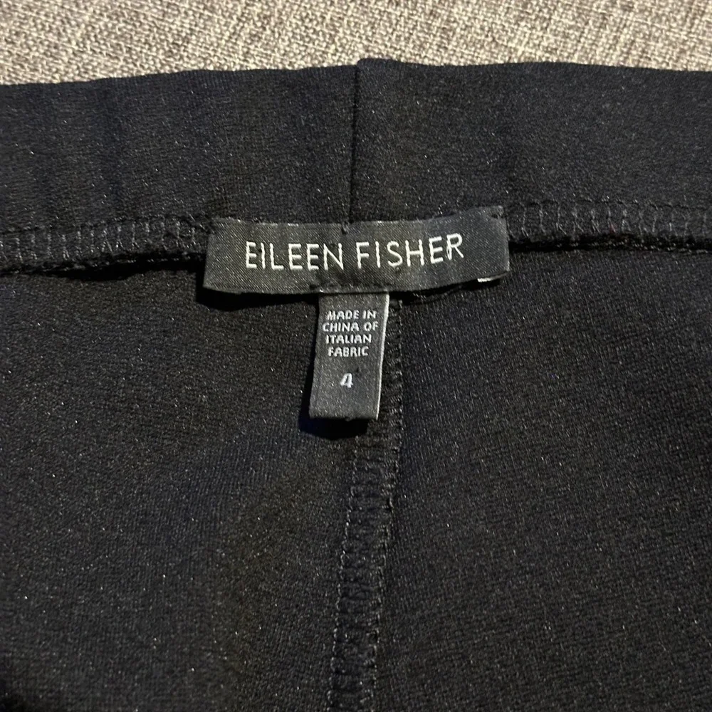 Eileen Fisher‎ Flare Leg Pants Italian Fabric 4 Black Slim Stretch Career